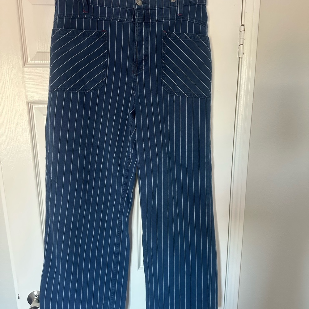 We The Free Navy and White Striped Jeans